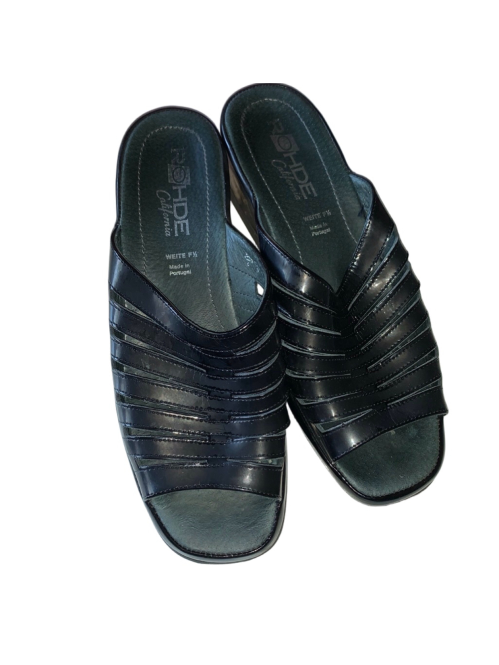 Women's Rohde California Black Wedge Sandals Size 10